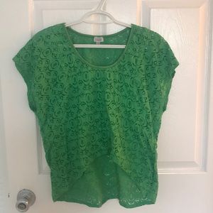 Charming Charlie green boxy crop top